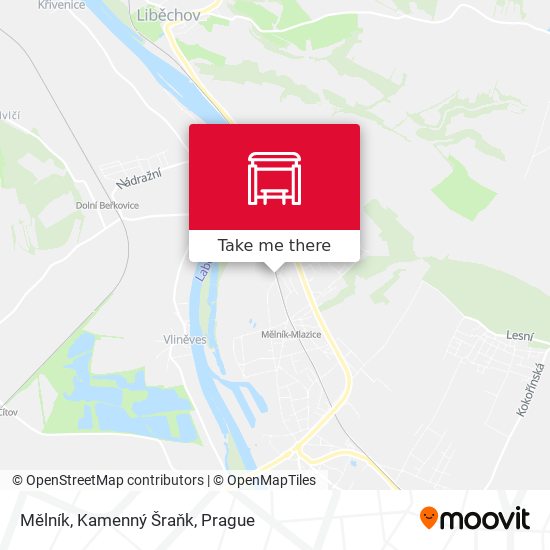 Mělník, Kamenný Šraňk map