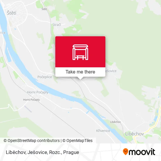 Карта Liběchov, Ješovice, Rozc.