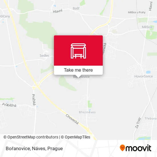 Карта Bořanovice, Náves