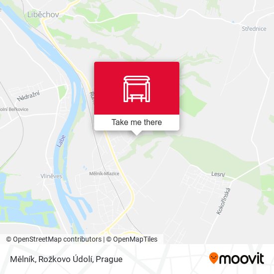 Mělník, Rožkovo Údolí map