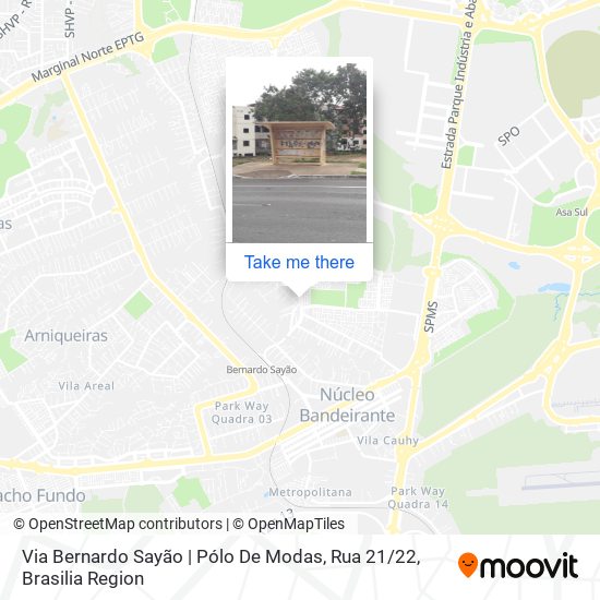 Mapa Via Bernardo Sayão | Pólo De Modas, Rua 21 / 22