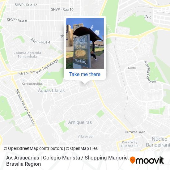 Av. Araucárias | Colégio Marista / Shopping Marjorie map