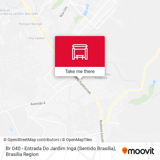 Mapa Br 040 - Entrada Do Jardim Ingá (Sentido Brasília)
