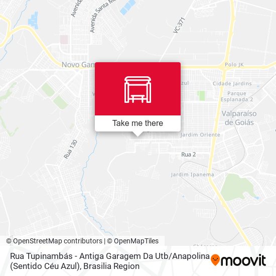 Mapa Rua Tupinambás - Antiga Garagem Da Utb / Anapolina (Sentido Céu Azul)