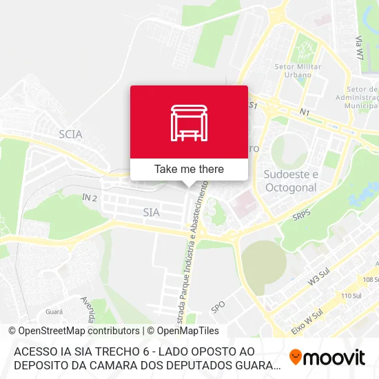 ACESSO IA SIA TRECHO 6 - LADO OPOSTO AO DEPOSITO DA CAMARA DOS DEPUTADOS GUARA DISTRITO FEDERAL map