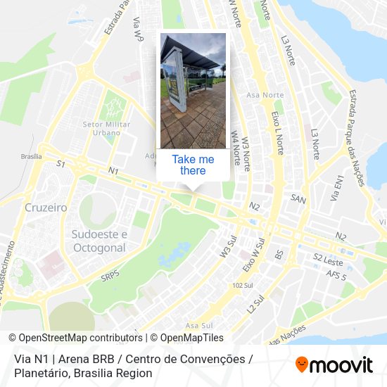 Via N1 | Arena BRB / Centro de Convenções / Planetário map