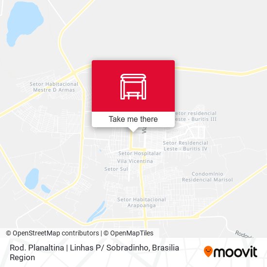 Mapa Rod. Planaltina | Linhas P/ Sobradinho