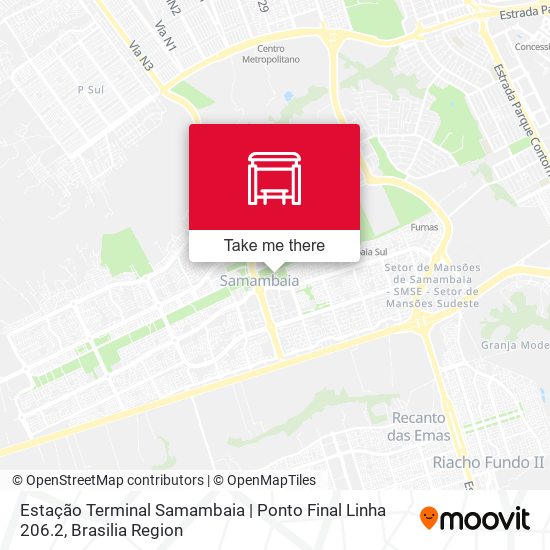 Mapa Estação Terminal Samambaia | Ponto Final Linha 206.2