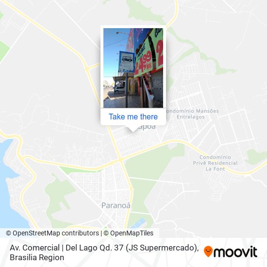 Mapa Av. Comercial | Del Lago Qd. 37 (JS Supermercado)