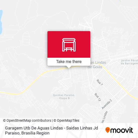 Garagem Utb De Aguas Lindas - Saidas Linhas Jd Paraiso map