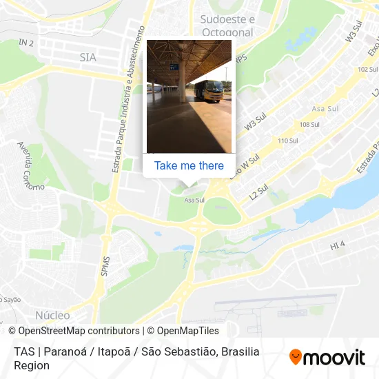 TAS | Paranoá / Itapoã / São Sebastião map