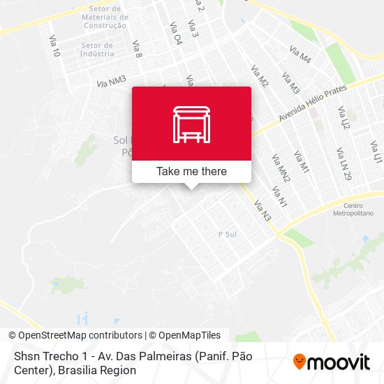 Shsn Trecho 1 - Av. Das Palmeiras (Panif. Pão Center) map