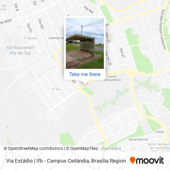 Mapa Via Estádio | Ifb - Campus Ceilândia