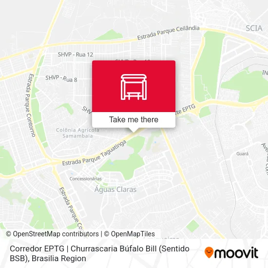 Corredor EPTG | Churrascaria Búfalo Bill (Sentido BSB) map