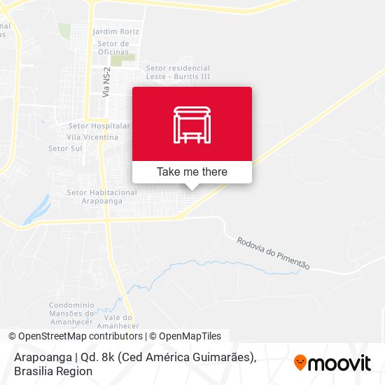 Arapoanga | Qd. 8k (Ced América Guimarães) map