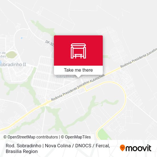 Rod. Sobradinho | Nova Colina / DNOCS / Fercal map