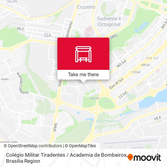 Mapa Colégio Militar Tiradentes / Academia de Bombeiros