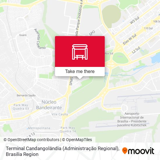 Terminal Candangolândia (Administração Regional) map