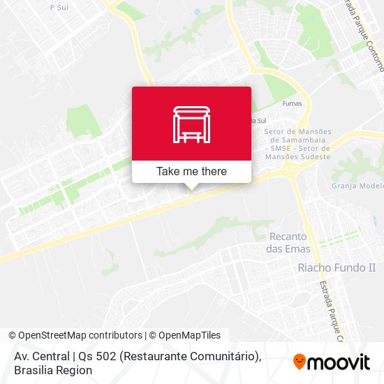 Mapa Av. Central | Qs 502 (Restaurante Comunitário)