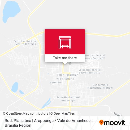 Mapa Rod. Planaltina | Circulares / Arapoanga / Vale Do Amanhecer