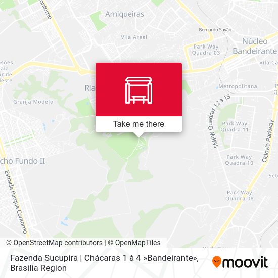 Fazenda Sucupira | Chácaras 1 à 4 »Bandeirante» map