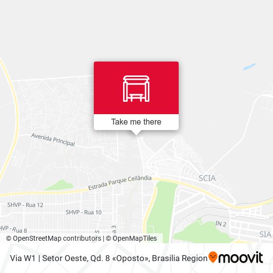 Via W1 | Setor Oeste, Qd. 8 «Oposto» map