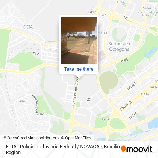 EPIA | Polícia Rodoviária Federal / NOVACAP map