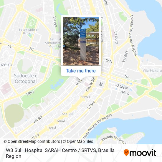 Mapa W3 Sul | Hospital Sarah / SRTVS