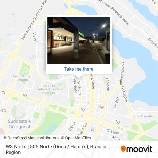 Mapa W3 Norte | 505 Norte (Dona / Habib's)