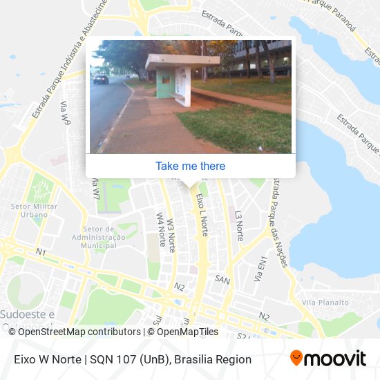 Mapa Eixo W Norte | SQN 107 (UnB)