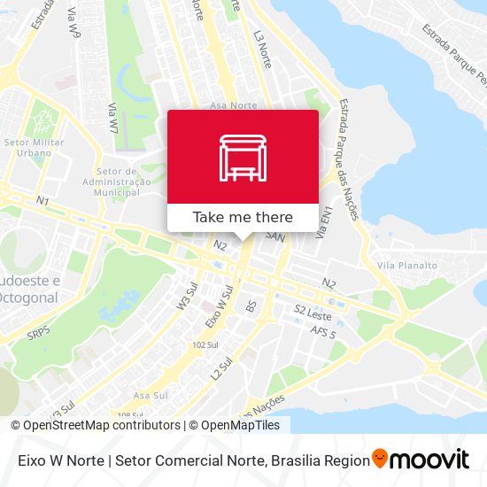 Mapa Eixo W Norte | Setor Comercial Norte