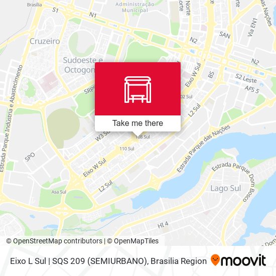 Mapa Eixo L Sul | SQS 209 (SEMIURBANO)