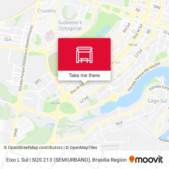 Mapa Eixo L Sul | SQS 213 (SEMIURBANO)