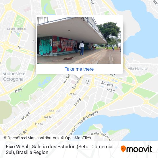 Mapa Eixo W Sul | Galeria dos Estados (Setor Comercial Sul)