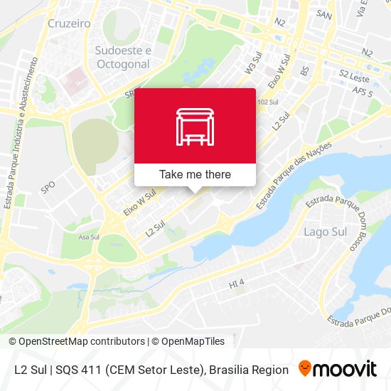 L2 Sul | SQS 411 (CEM Setor Leste) map