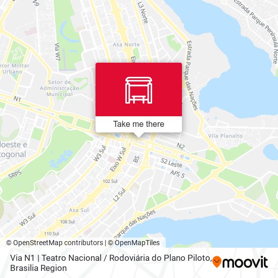 Via N1 | Teatro Nacional / Rodoviária do Plano Piloto map