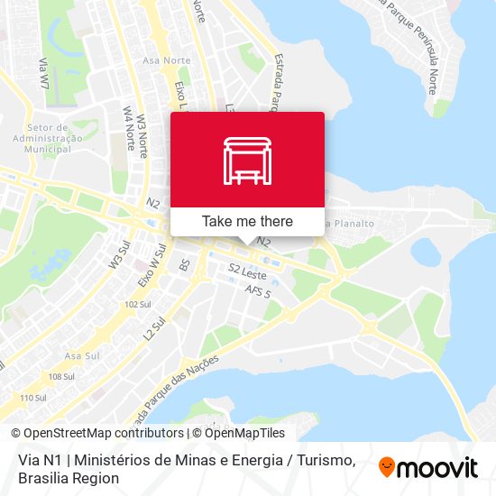 Via N1 | Ministérios de Minas e Energia / Turismo map