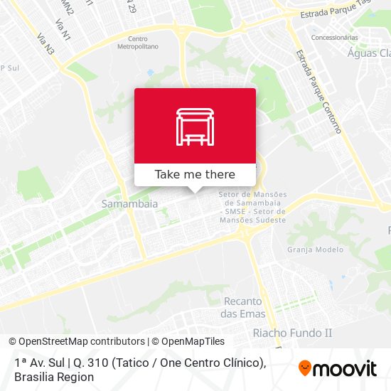 Mapa 1ª Av. Sul | Q. 310 (Tatico / One Centro Clínico)