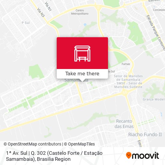 Mapa 1ª Av. Sul | Q. 302 (Castelo Forte / Estação Samambaia)