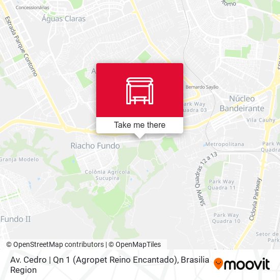 Mapa Av. Cedro | Qn 1 (Agropet Reino Encantado)