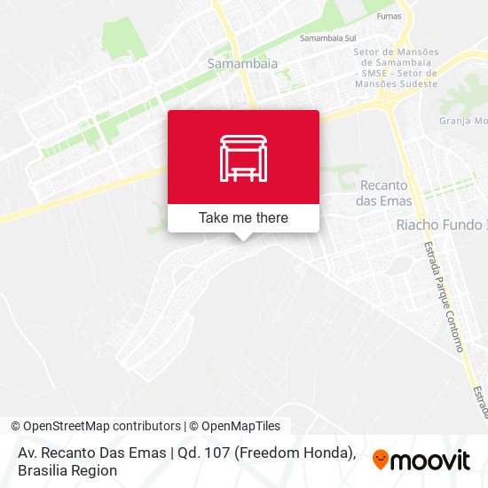 Mapa Av. Recanto Das Emas | Qd. 107 (Freedom Honda)