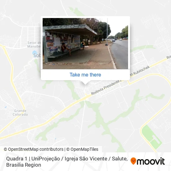 Mapa Quadra 1 | UniProjeção / Igreja São Vicente / Salute