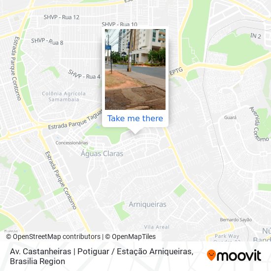 Mapa Av. Castanheiras | Potiguar / Estação Arniqueiras