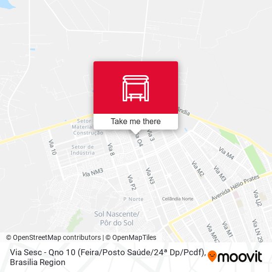 Mapa Via Sesc - Qno 10 (Feira / Posto Saúde / 24ª Dp / Pcdf)