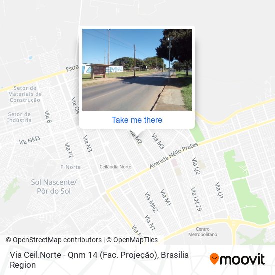 Via Ceil.Norte - Qnm 14 (Fac. Projeção) map