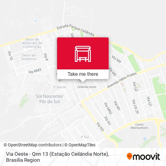 Via Oeste - Qnn 13 (Estação Ceilândia Norte) map