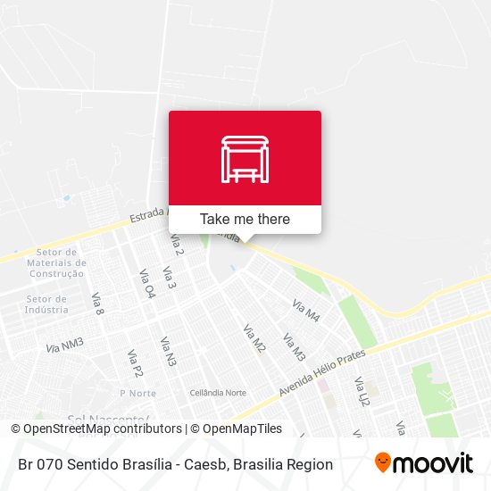 Mapa Br 070 Sentido Brasília - Caesb