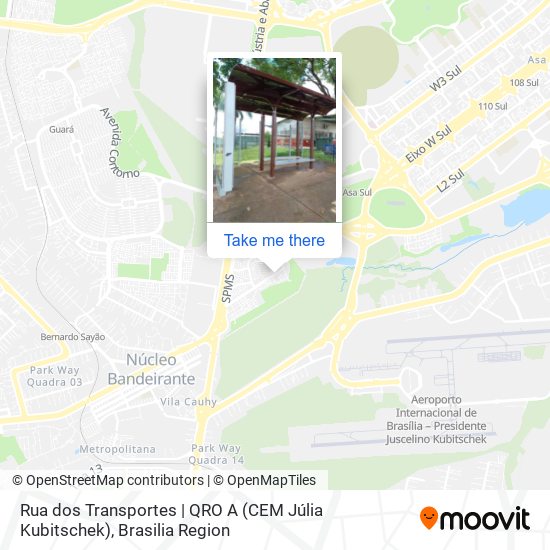 Rua dos Transportes | QRO A (CEM Júlia Kubitschek) map