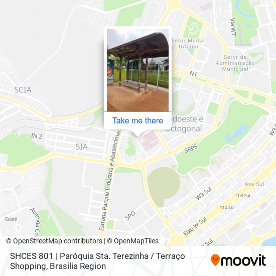 Mapa SHCES 801 | Paróquia Sta. Terezinha / Terraço Shopping
