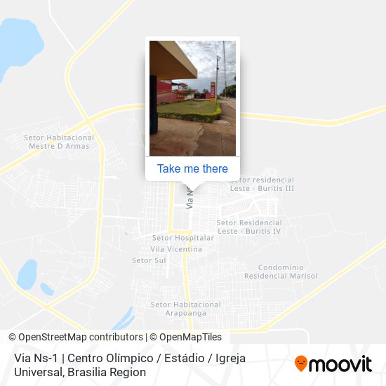Via Ns-1 | Centro Olímpico / Estádio / Igreja Universal map